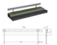Stalowa bariera ochronna N2W4A ze słupkiem wbijanym w rozstawie co 4,00 m - rysunek poglądowy