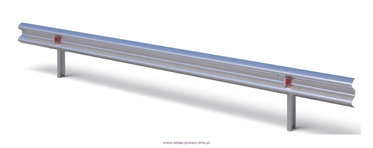 Stalowa bariera ochronna N2W4A ze słupkiem wbijanym w rozstawie co 4,00 m