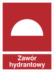 Zawór hydrantowy - Znak przeciwpożarowy - BB015
