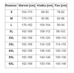 Ocieplane spodnie ogrodniczki JENOT - wymiary