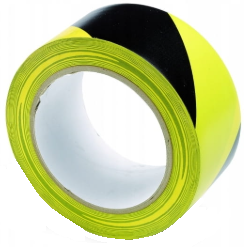 Taśma samoprzylepna BHP - folia oznaczeniowa 50mm x 33m, żółto-czarna