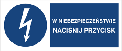 W niebezpieczeństwie naciśnij przycisk - Znak elektryczny - HF011