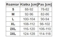 Ocieplana kamizelka SERWAL BLUE - wymiary
