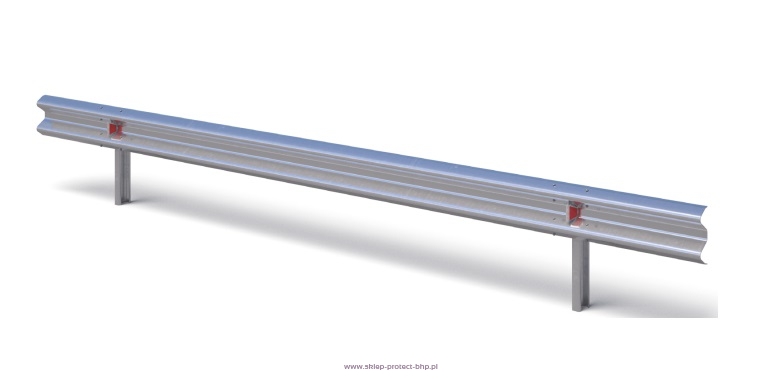 N2W2A Stalowa bariera ochronna ze słupkiem wbijanym w rozstawie co 4,00 m.