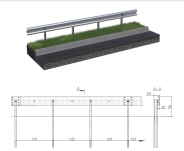 Stalowa bariera ochronna H2W3A ze słupkiem wbijanym w rozstawie co 1,33 m. - specyfikacja
