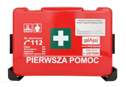 Apteczka pierwszej pomocy typ BD z wieszakiem, walizka - DIN13157