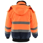 Pomarańczowa krótka kurtka ALPHA WINTER HV - tył