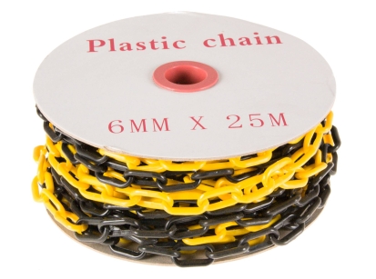Łańcuch plastikowy 25m czarno-żółty