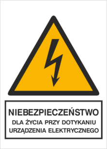Niebezpieczeństwo dla życia przy dotykaniu urządzeń elektrycznych - Znak elektryczny - HA006