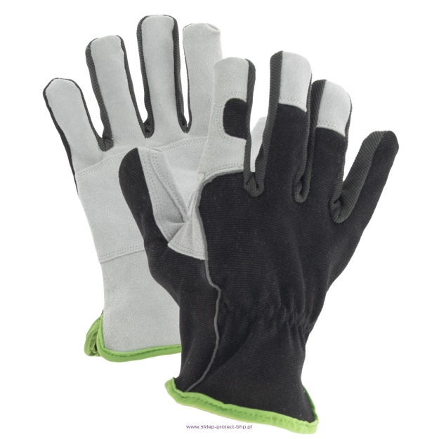 Rękawice ze skóry licowej RSL005 HEAVYGRIP Czarny Szary