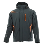 Szaro-pomarańczowa długa ocieplana kurtka COMFORT WINTER