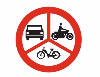 B-3/4/10 zakaz wjazdu pojazdów silnikowych i motorowerów