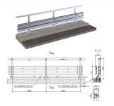 Stalowa bariera ochronna  mostowa z poręczą i słupkiem kotwionym w rozstawie co 2,00 m. - specyfikacja