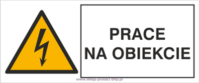 Znak elektryczny HB023 - Prace na obiekcie