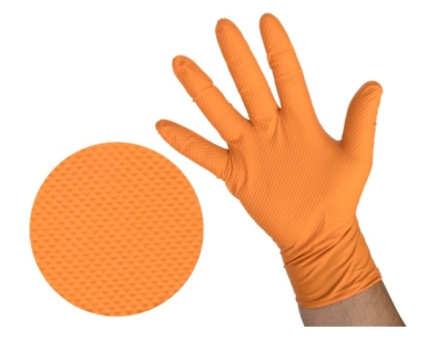 Rękawiczki nitrylowe Diamond L/9 Orange