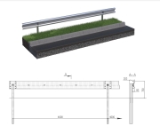 Stalowa bariera ochronna N2W3A ze słupkiem wbijanym w rozstawie co 4,00 m. - rysunek poglądowy