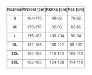 Ocieplane spodnie ogrodniczki KAJMAN - wymiary