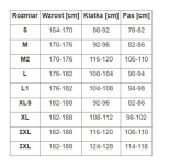 Ocieplana kurtka SERWAL - wymiary