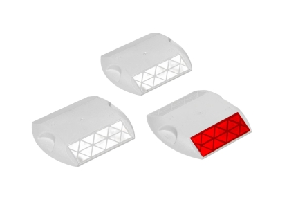 Kocie oczka PVC, biało-białe