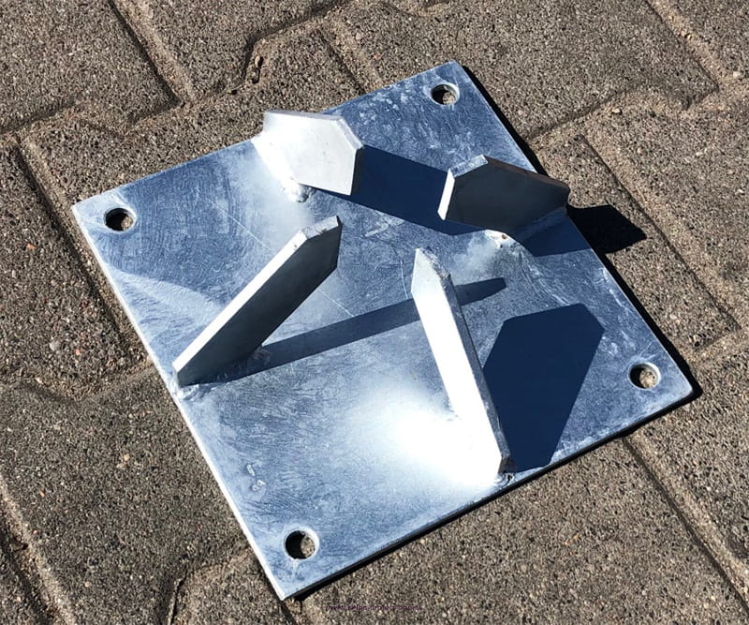 Podstawa do słupka fi 60,3 przygotowana do spawania sztyc 250x250x6 mm