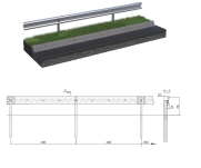 Stalowa bariera H1W2A ochronna ze słupkiem wbijanym w rozstawie co 2,66 m - rysunek poglądowy