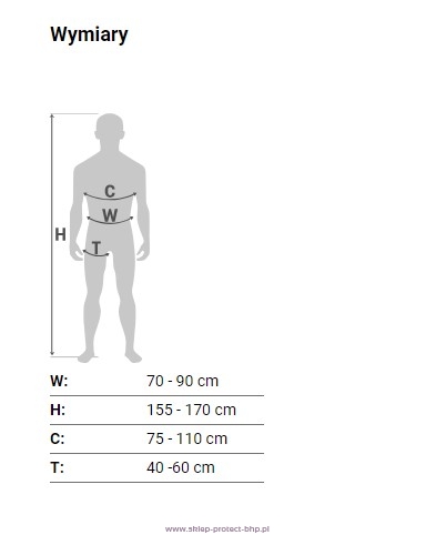 Szelki bezpieczeństwa P-56mX - wymiary S
