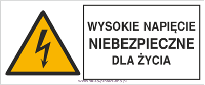 Znak elektryczny HB004 - Wysokie napięcie niebezpieczne dla życia