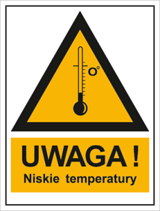 Ostrzeżenie przed niskimi temperaturami - Znak BHP - JA016
