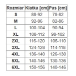 Ocieplana kamizelka SERWAL - wymiary