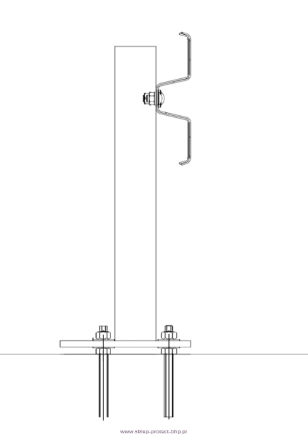 H1W4A Bariera mostowa niska ochronna rozstaw słupka co1,33mb