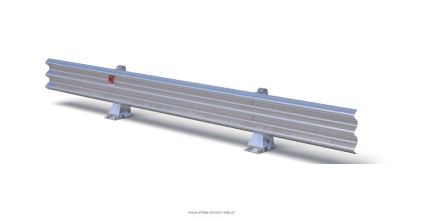 Stalowa bariera ochronna mostowa H2W3A ze słupkiem kotwionym w rozstawie co 2,66m