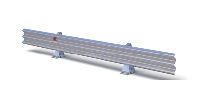 Stalowa bariera ochronna mostowa H2W3A ze słupkiem kotwionym w rozstawie co 2,66m