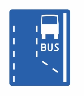 D-11 początek pasa ruchu dla autobusów
