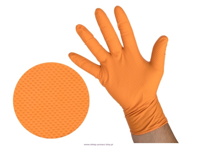 Rękawiczki nitrylowe Diamond M/8 Orange