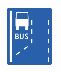 D-11a początek pasa ruchu dla autobusów