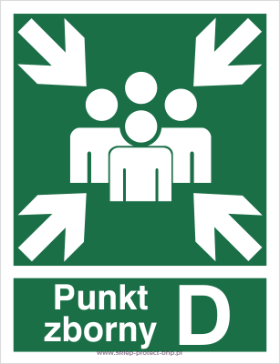 Punkt zborny D - Znak ewakuacyjny - AC046