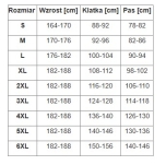 Ocieplana kurtka z kapturem KAJMAN - wymiary