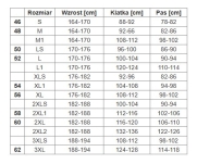 Spodnie ogrodniczki HIRARA - wymiary