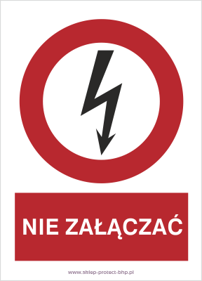 Znak elektryczny HC003 - Nie załączać