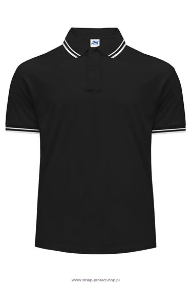 Czarna koszulka polo 210 CONTRAST JHK