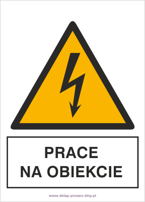 Znak elektryczny HA025 - Prace na obiekcie