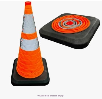 Składany podświetlany pachołek drogowy 50 cm