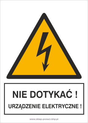Nie dotykać! Urządzenie elektryczne - Znak elektryczny - HA001
