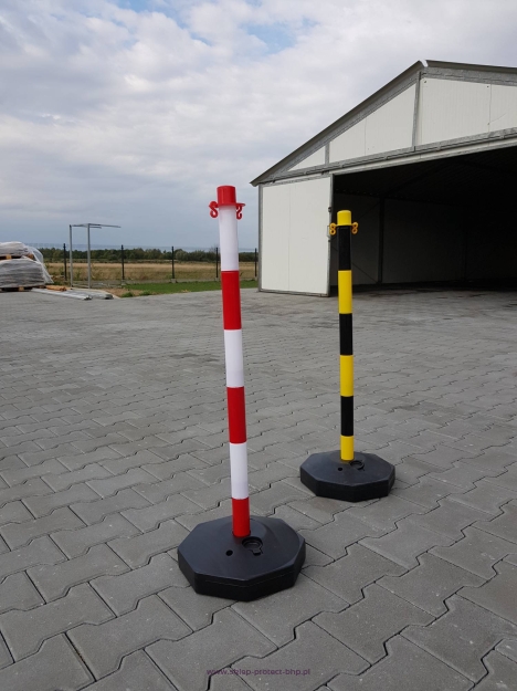 Słupek z podstawą MAG-2 biało-czerwony