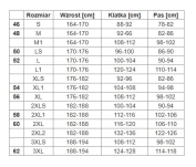 Bluza KOLEPO BASIC zapinana na guziki - wymiary