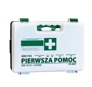 Apteczka pierwszej pomocy K13 z wyposażeniem DIN13157 + ustnik, wieszak