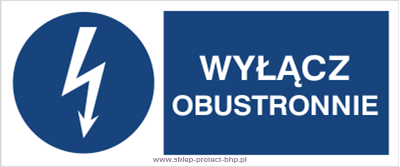 Znak elektryczny HF004 - Wyłącz obustronnie