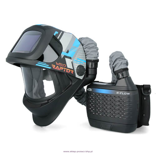 MOST WELD RAPTOR AIR techno blue z systemem wymuszonego przepływu powietrza MOST R-FLOW+ torba
