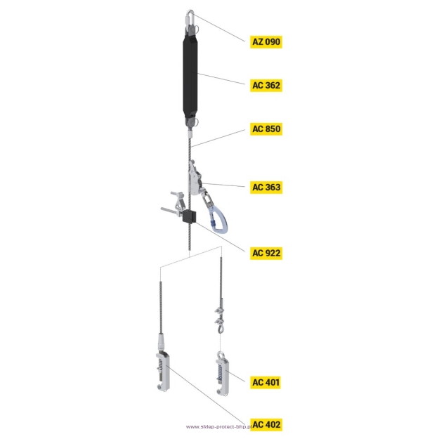 Stały system asekuracji pionowej AC 360